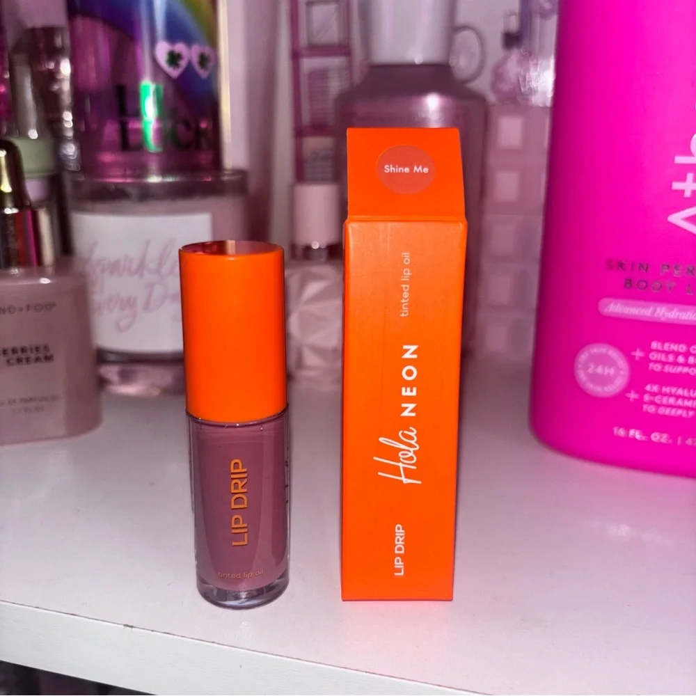 NIB HALO NEON Lip Drip Tinted Lip Oil - Shine Me (Pink/Brown)💝